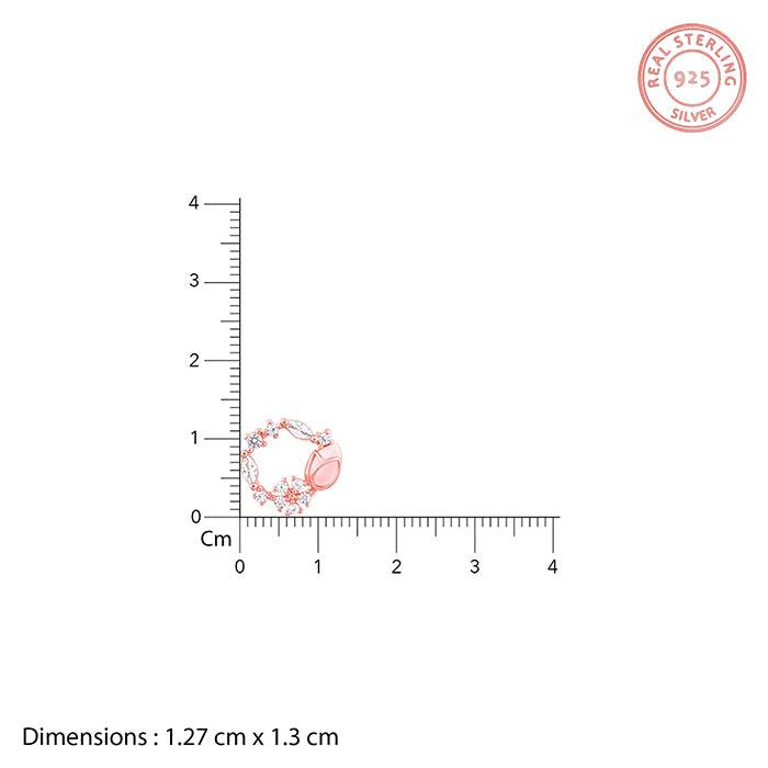 925 Silver Rose Gold Drop Wreath Studs : ER0583