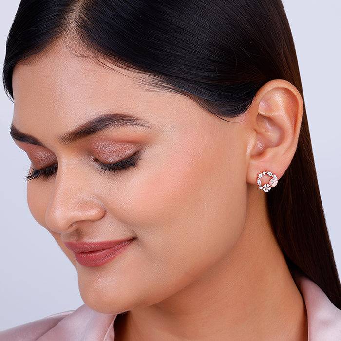 Giva 925 Silver Rose Gold Drop Wreath Set Of Three| Gifts For Women And Girls | With Certi : ER0583PD0434R01604