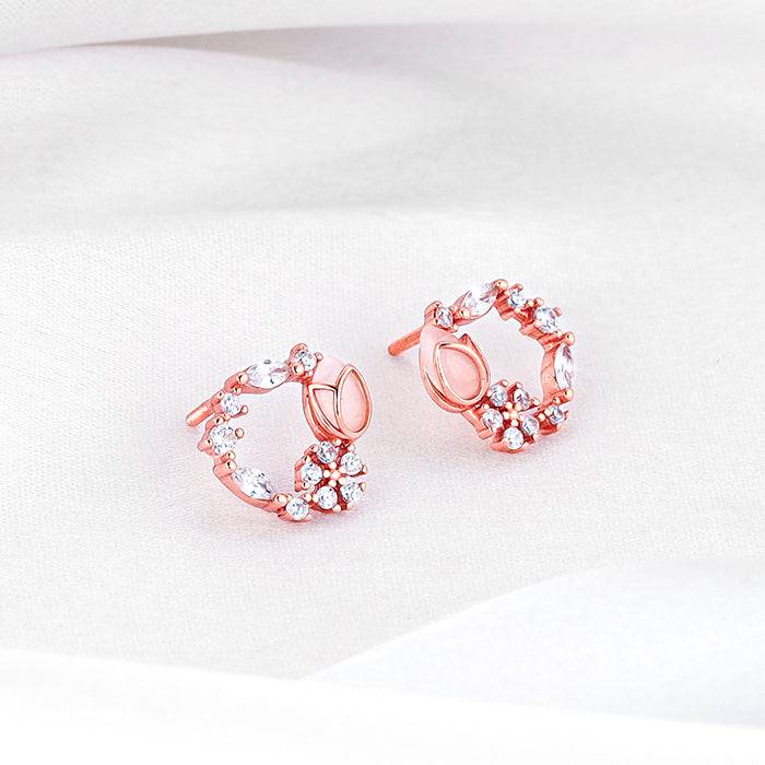 Giva 925 Silver Rose Gold Drop Wreath Set Of Three| Gifts For Women And Girls | With Certi : ER0583PD0434R01604