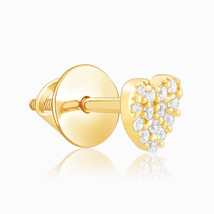 Golden Heart Of Delight Studs : ER0592