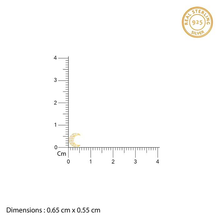 Giva 925 Silver Golden Crescent Zircon Set| Gifts For Women And Girls | With Certificate O : ER0593PD02428