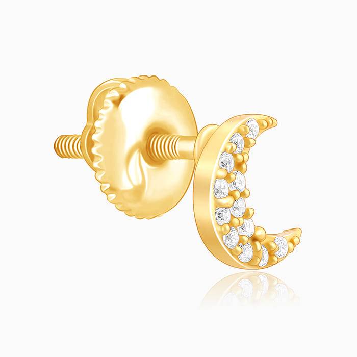 Giva 925 Silver Golden Crescent Zircon Set Of Three| Gifts For Women And Girls | With Cert : ER0593PD02428R01729