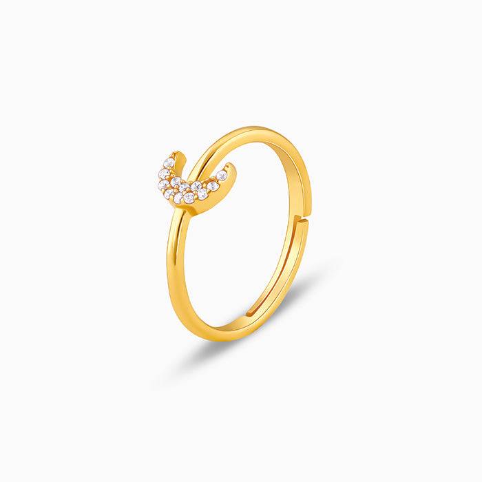 Giva 925 Silver Golden Crescent Zircon Set Of Four| Gifts For Women And Girls | With Certi : ER0593PD02428R01729BR01005