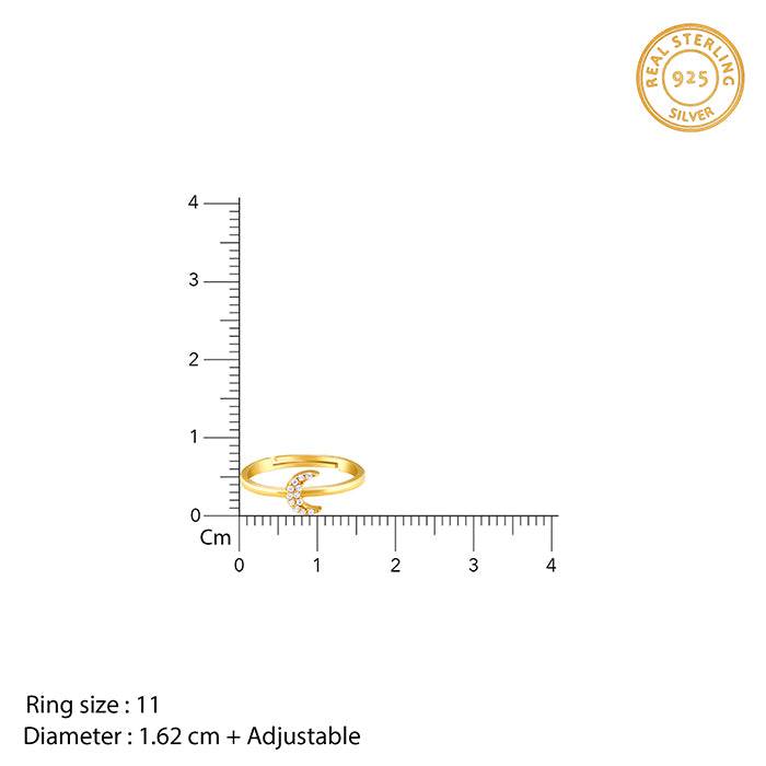 Giva 925 Silver Golden Crescent Zircon Set Of Four| Gifts For Women And Girls | With Certi : ER0593PD02428R01729BR01005