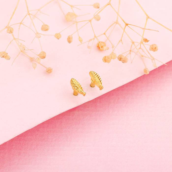 Golden Alluring Stud Earrings : ER0599
