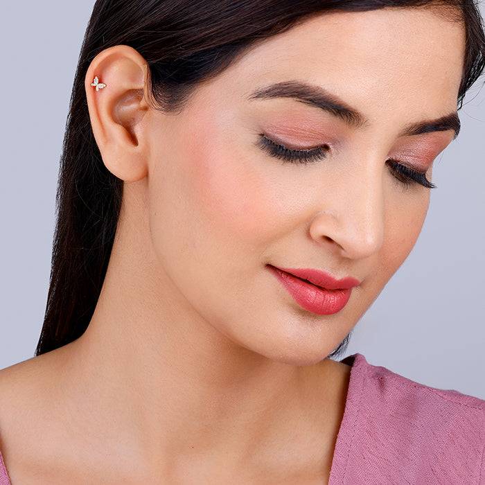 Golden Butterfly Tiny Studded Affair Earrings : ER0600