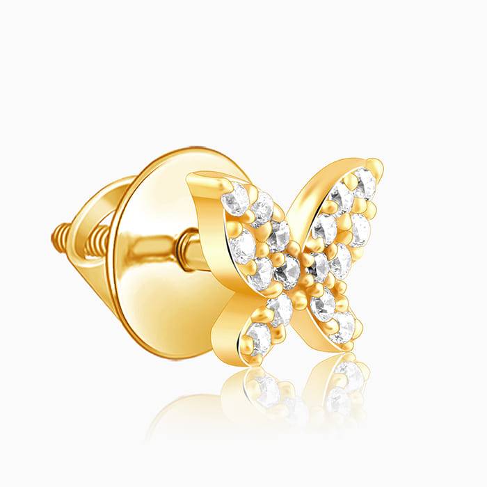 Golden Butterfly Tiny Studded Affair Earrings : ER0600