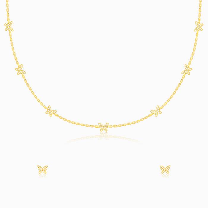 Giva 925 Silver Golden Butterfly Studded Affair Set| Gifts For Women And Girls | With Cert : ER0600PD02488