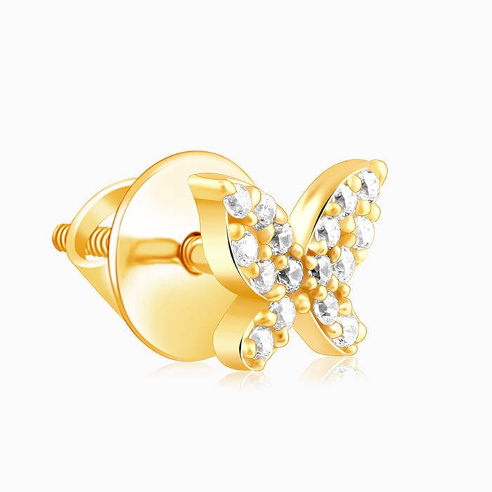 Giva 925 Silver Golden Butterfly Studded Affair Set| Gifts For Women And Girls | With Cert : ER0600PD02488
