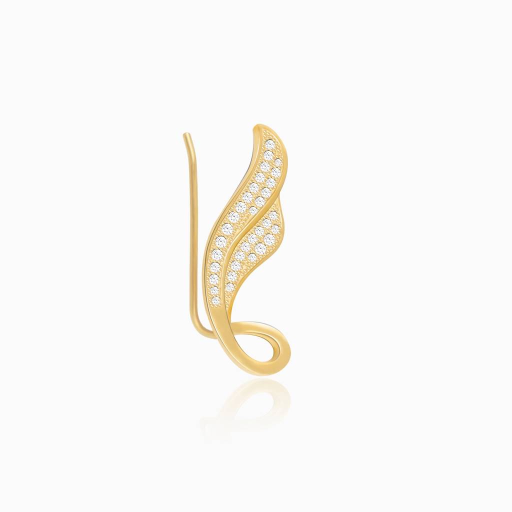 Golden Swirling Zircon Earrings : ER0604
