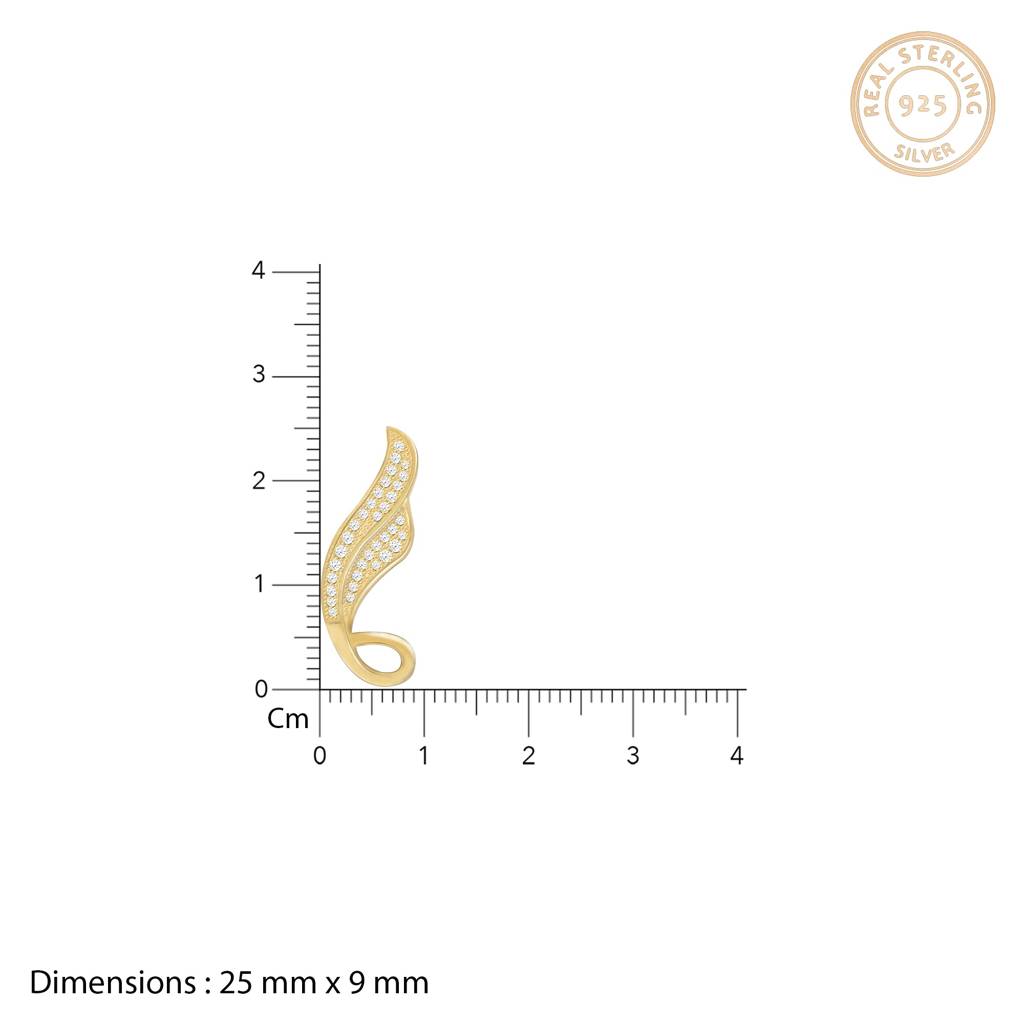 Golden Swirling Zircon Earrings : ER0604