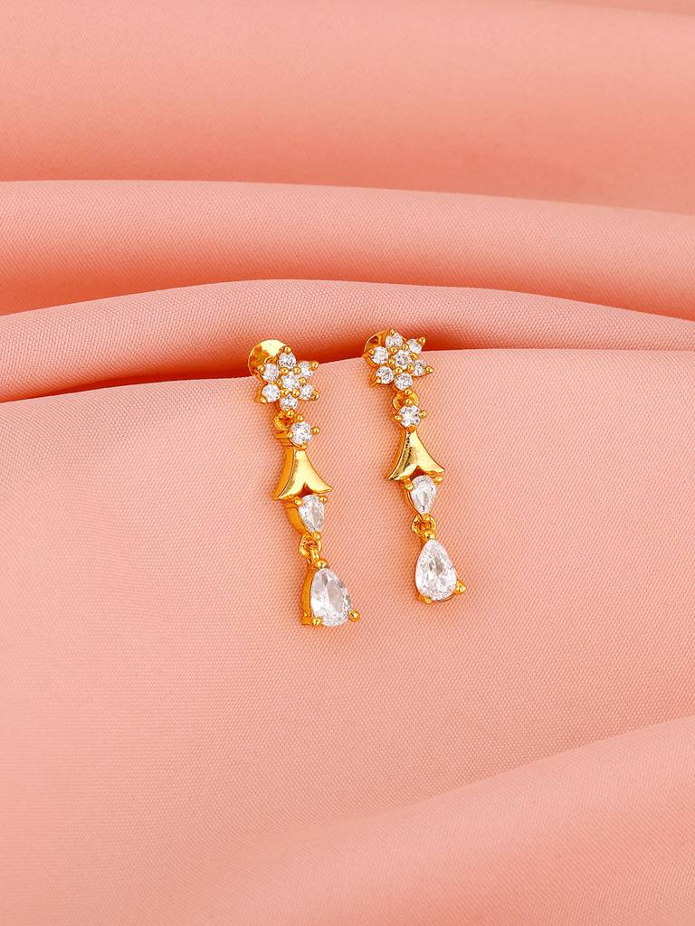 Giva 925 Silver Golden Glinting Joy Zircon Earrings : ER0615