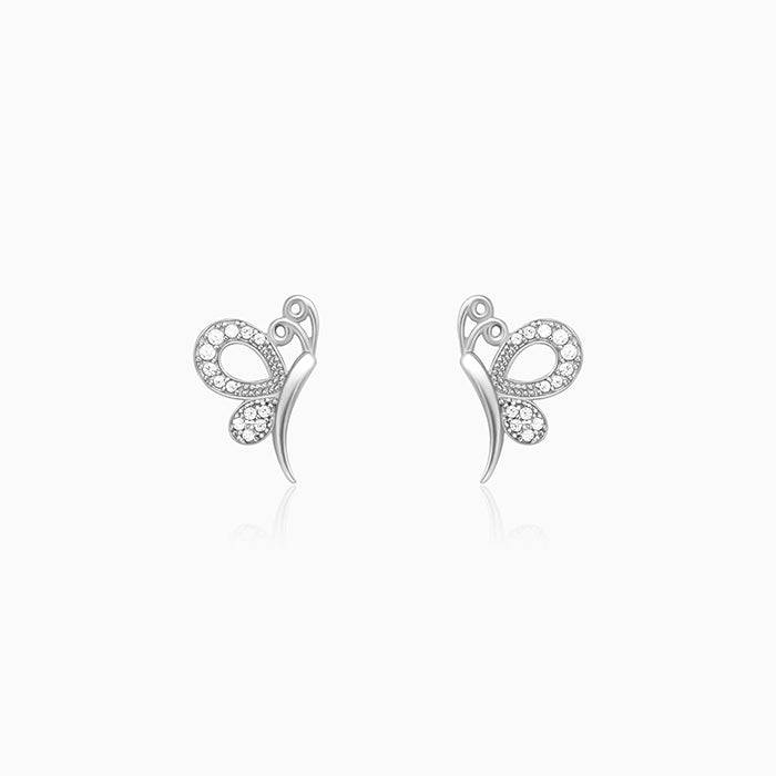 925 Silver Love Like A Butterfly Studs : ER0621