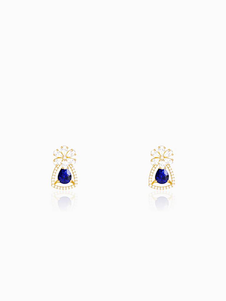 Giva 925 Silver Golden Forever In Blue Earrings : ER0675