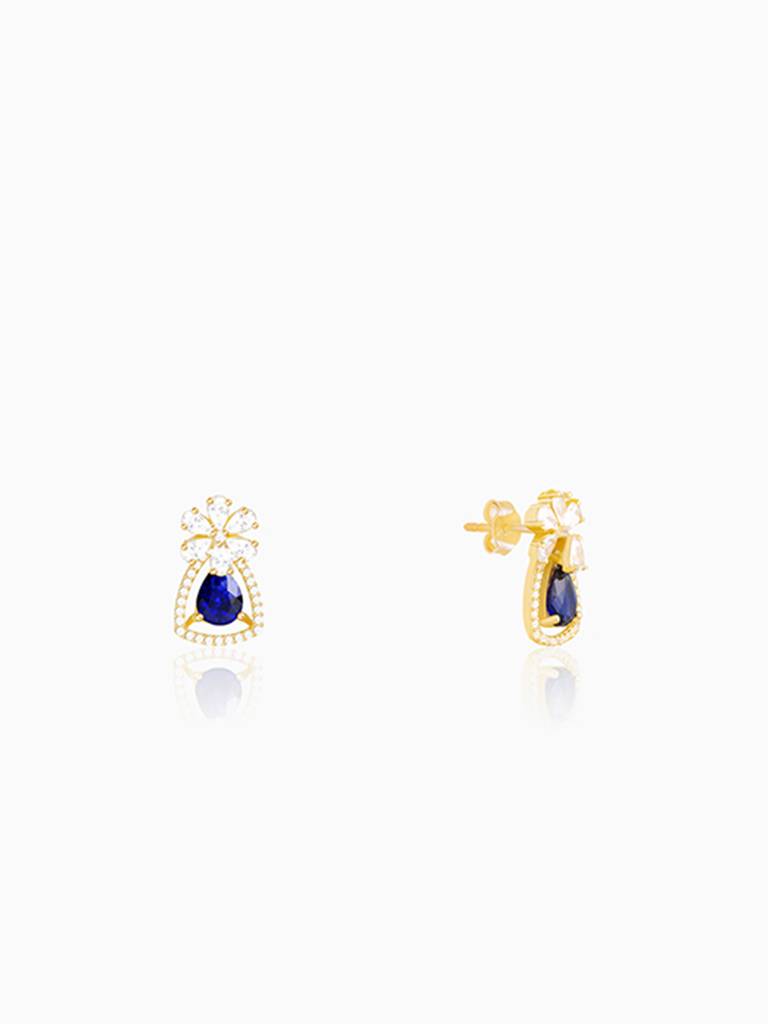 Giva 925 Silver Golden Forever In Blue Earrings : ER0675