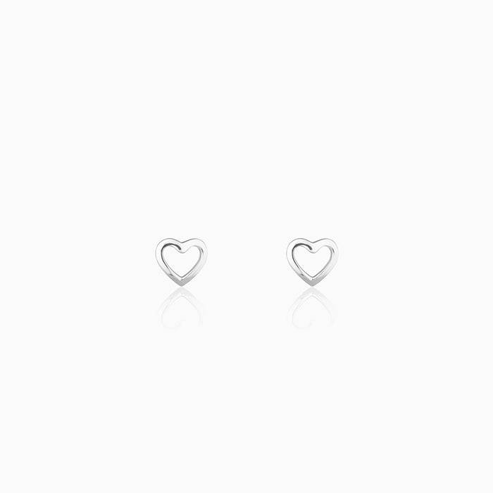 Silver Charming Love Studs : ER0676