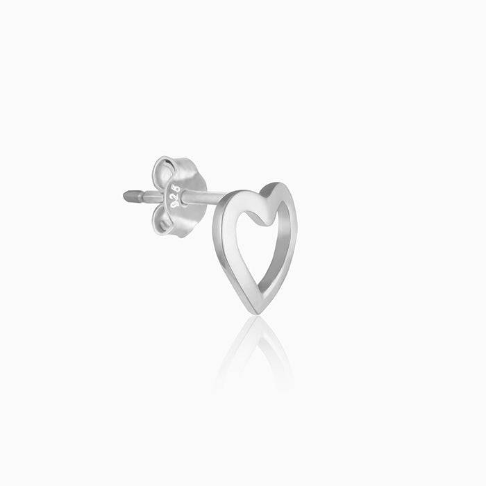 Silver Charming Love Studs : ER0676