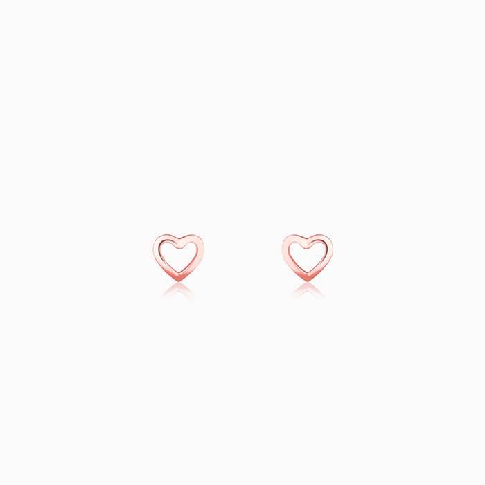 Rose Gold Charming Love Studs : ER0678