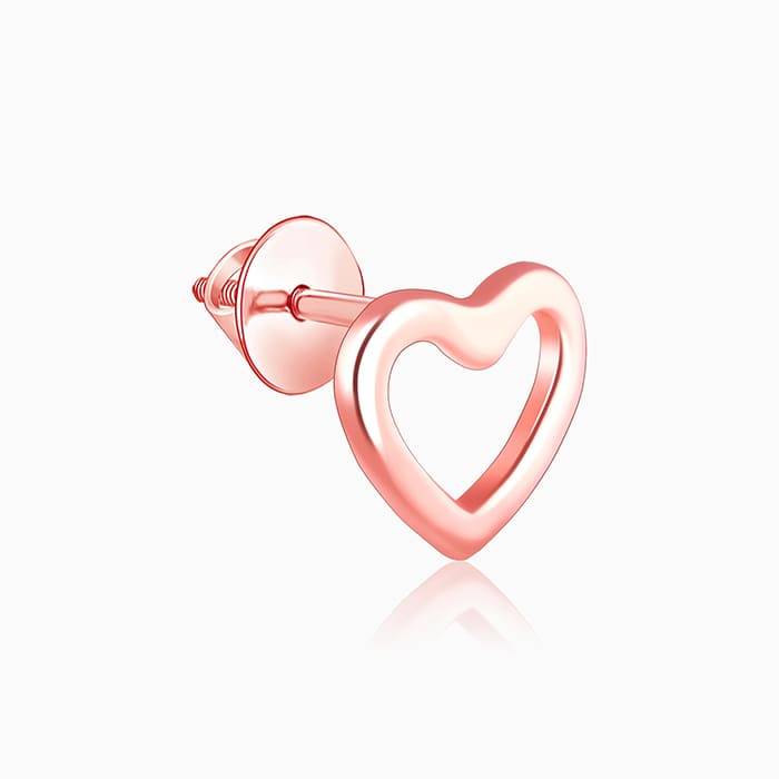 Rose Gold Charming Love Studs : ER0678