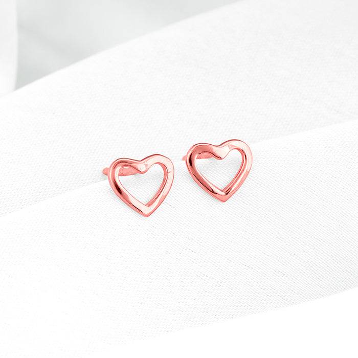 Rose Gold Charming Love Studs : ER0678