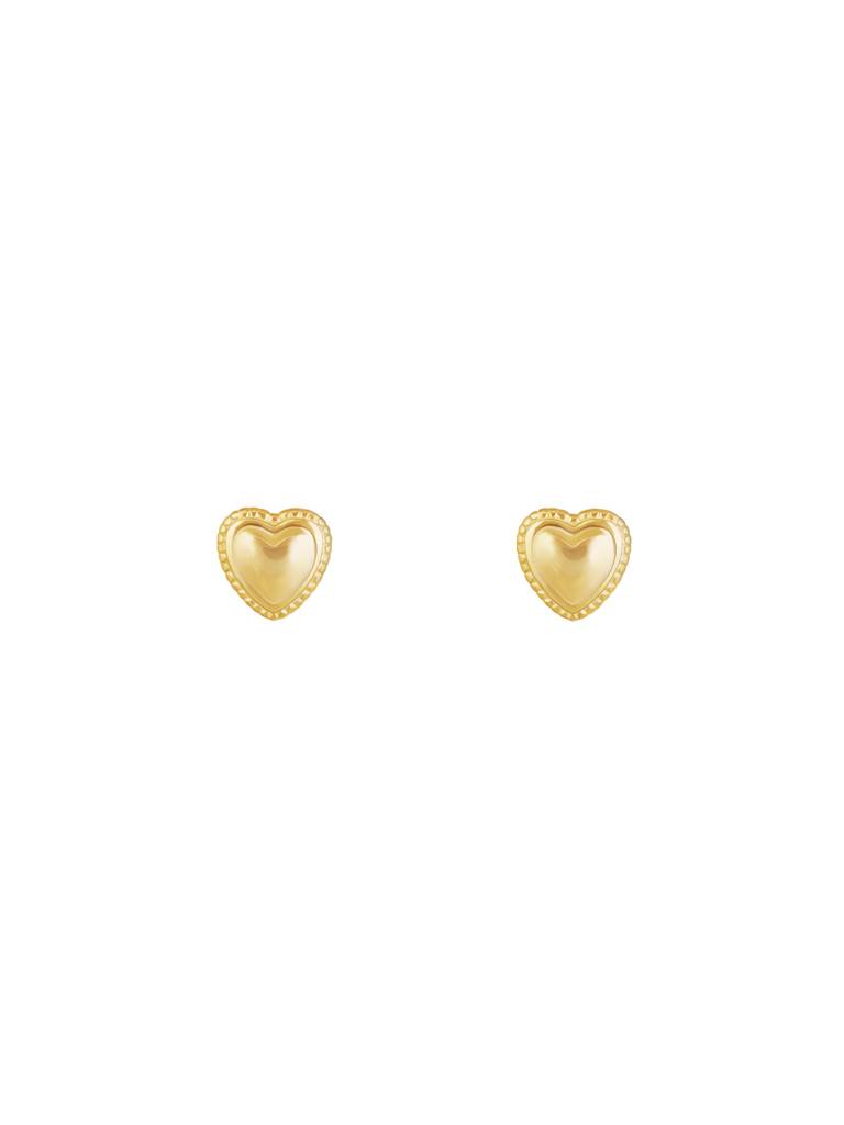 Giva 925 Silver Golden Heart Stealer Studs : ER0679