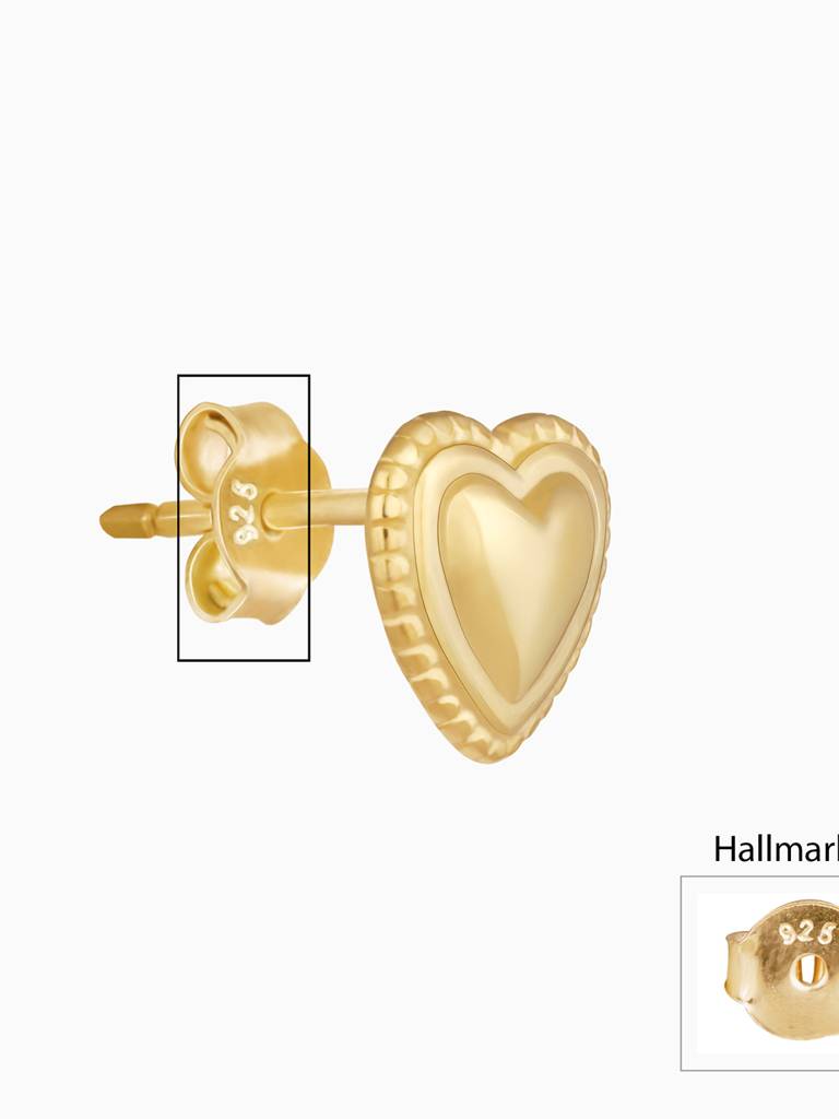 Giva 925 Silver Golden Heart Stealer Studs : ER0679