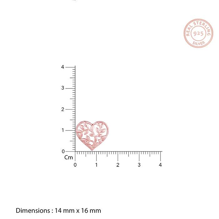 Rose Gold Heart Leaf Earrings : ER0681