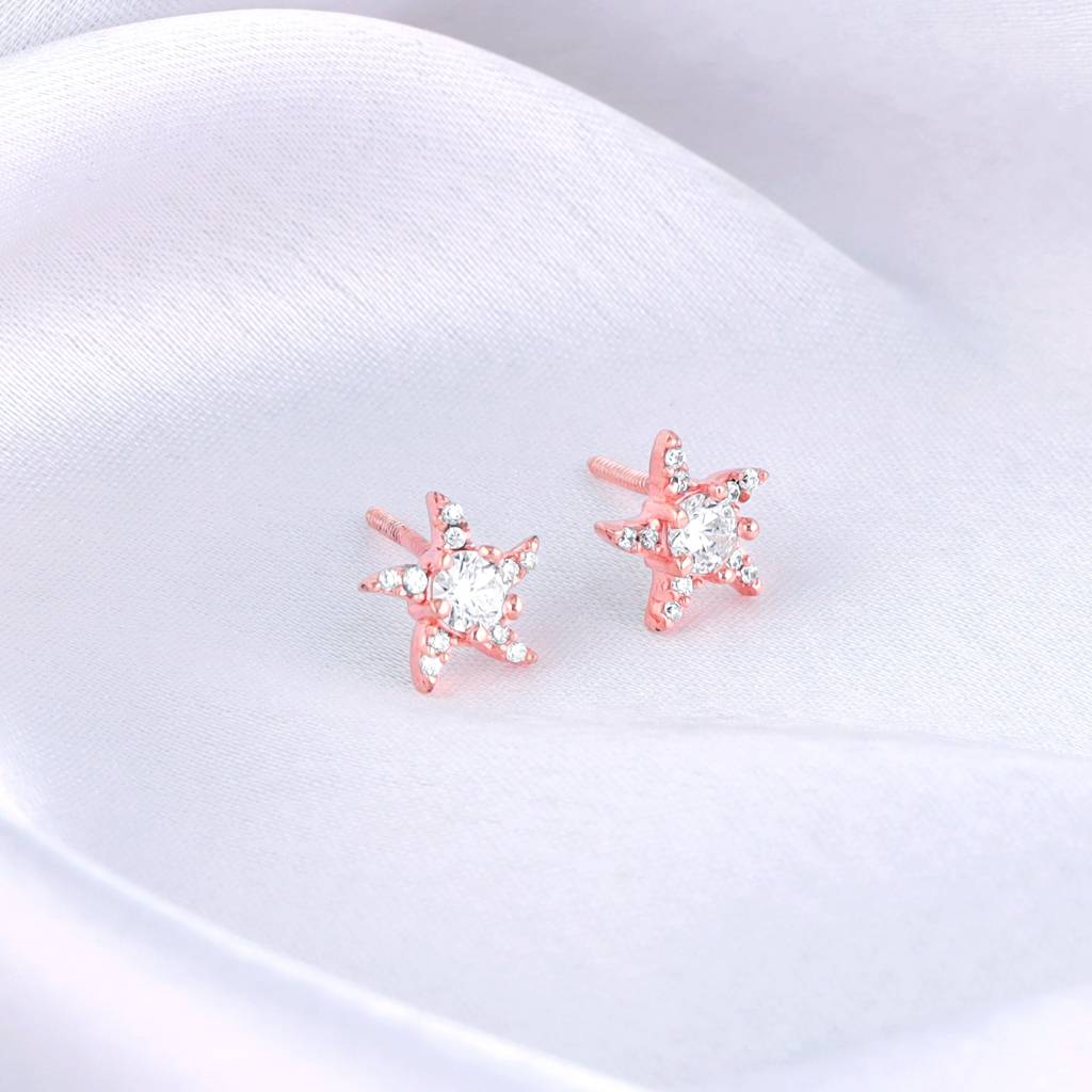 Rose Gold Starfish Earrings : ER0686