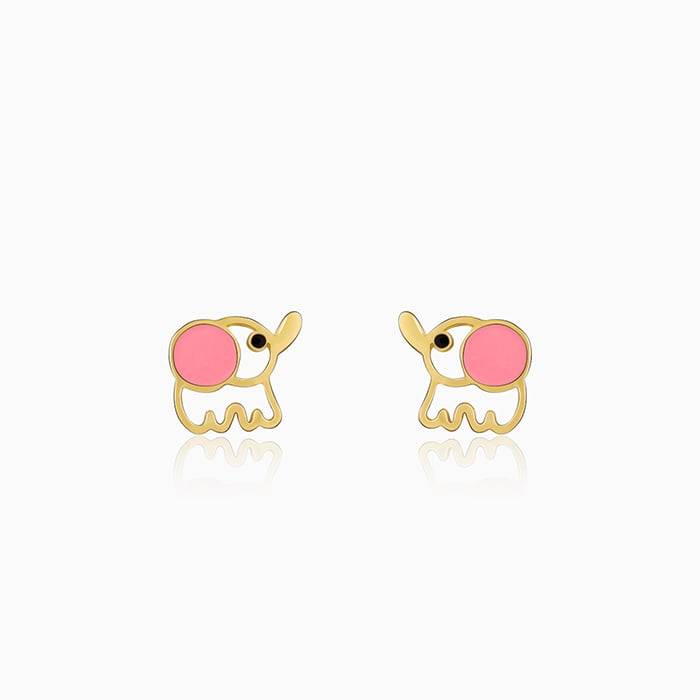 Golden Baby Elephant Kids Earrings (4-12 Yrs) : ER0690