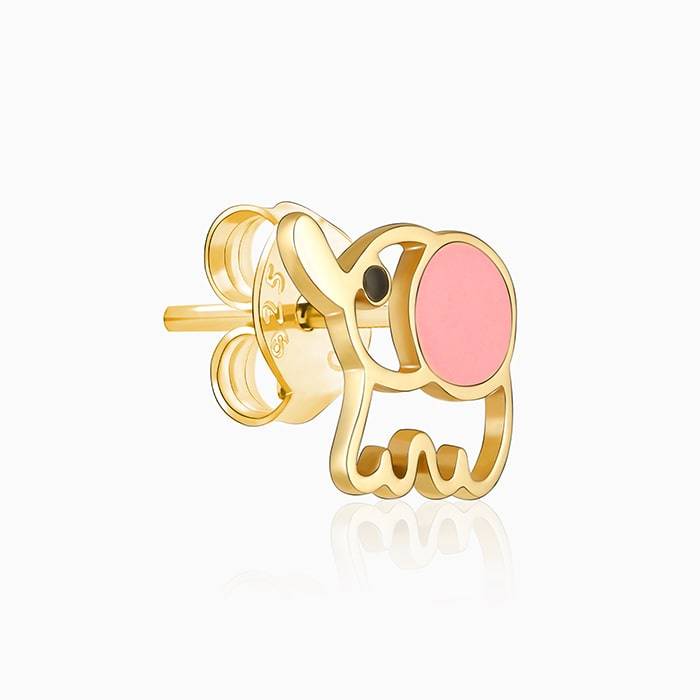 Golden Baby Elephant Kids Earrings (4-12 Yrs) : ER0690