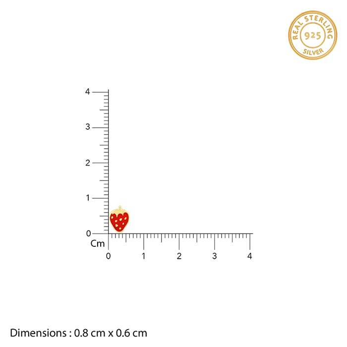 Golden Cute Strawberry Kids Earrings (4-12 Yrs) : ER0693
