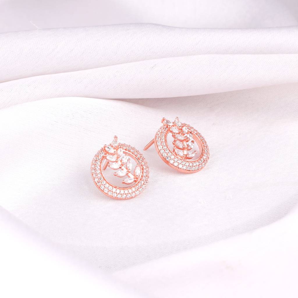 Rose Gold Periwinkle Mangalsutra Set : ER0708PD0721