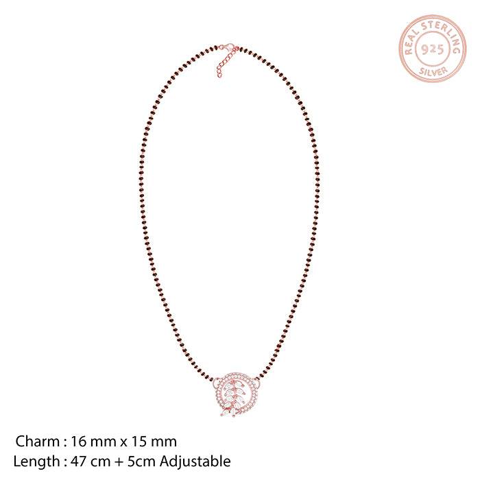 Rose Gold Periwinkle Mangalsutra Set : ER0708PD0721