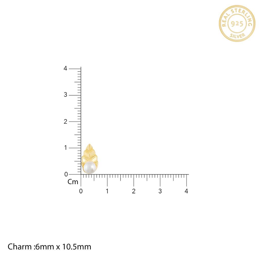 Golden Pearly Leaf Earrings : ER0709