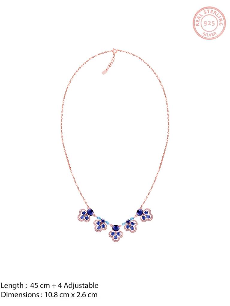 GIVA 925 Sterling Silver Rose Gold Blue Paradise Set