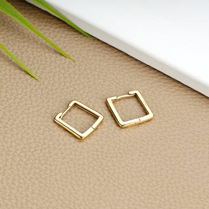 Golden Square Hoop Earrings : ER0732