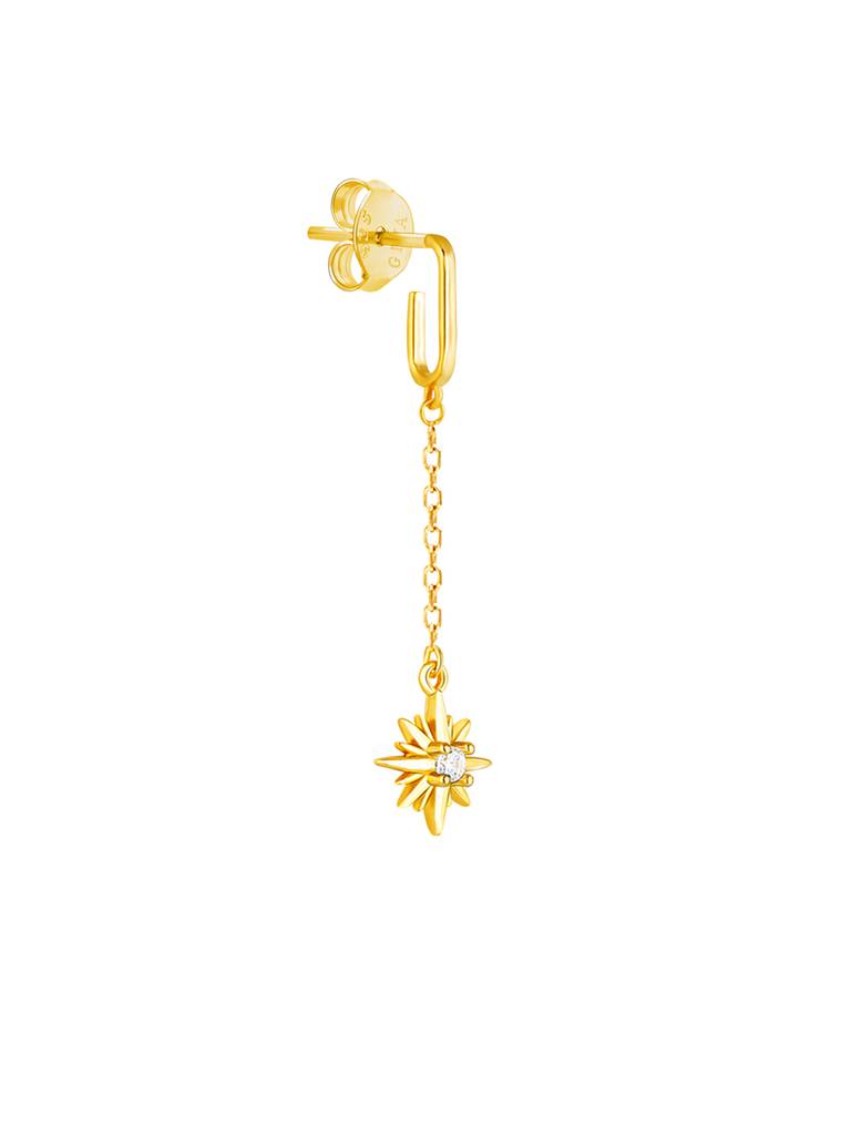 GIVA 925 Sterling Silver Golden Sparkling Star Dangling Earrings