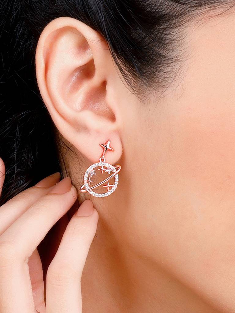 GIVA 925 Sterling Silver Rose Gold Celestial Love Earrings