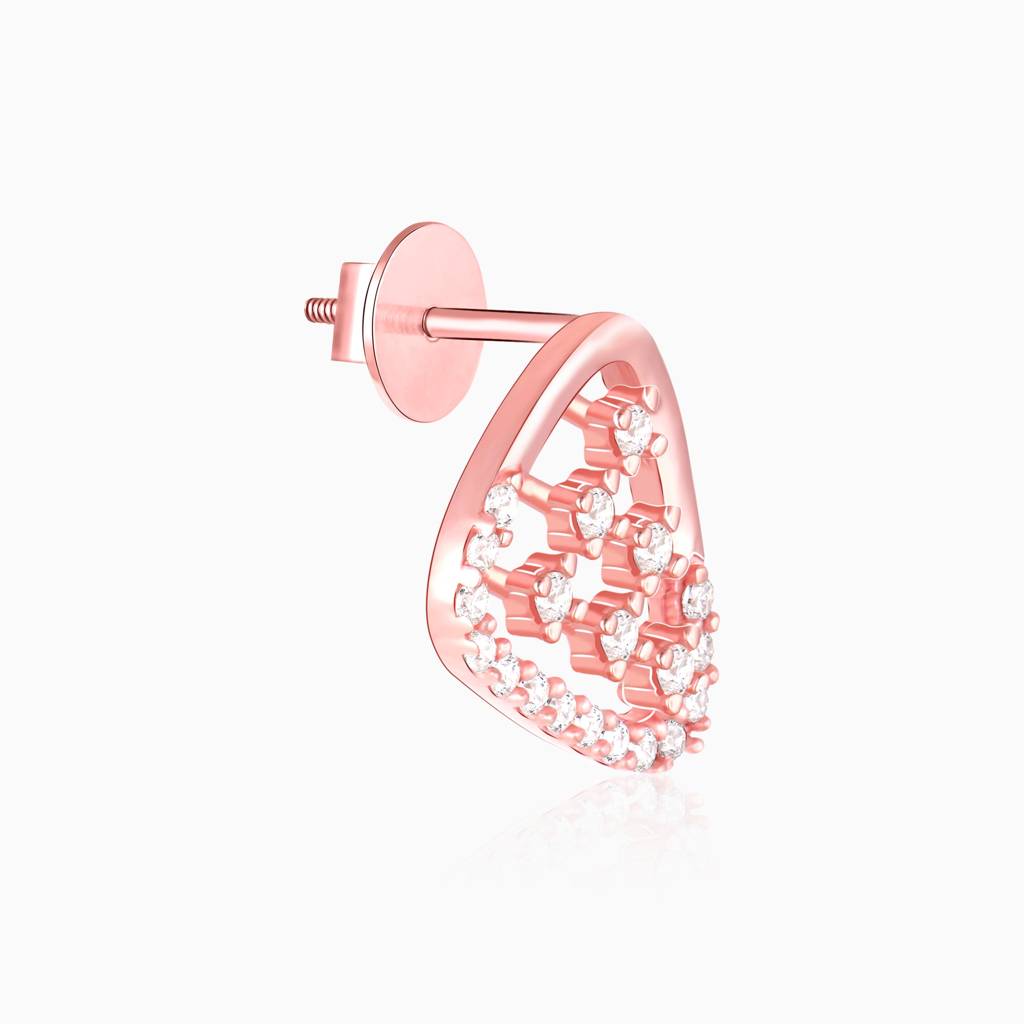 Rose Gold Set-Square Earrings : ER0749