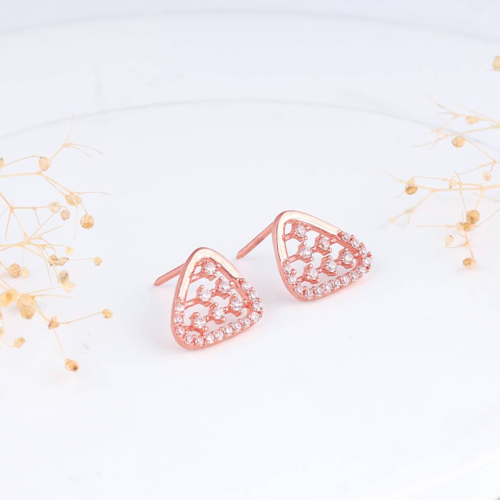 Rose Gold Set-Square Earrings : ER0749
