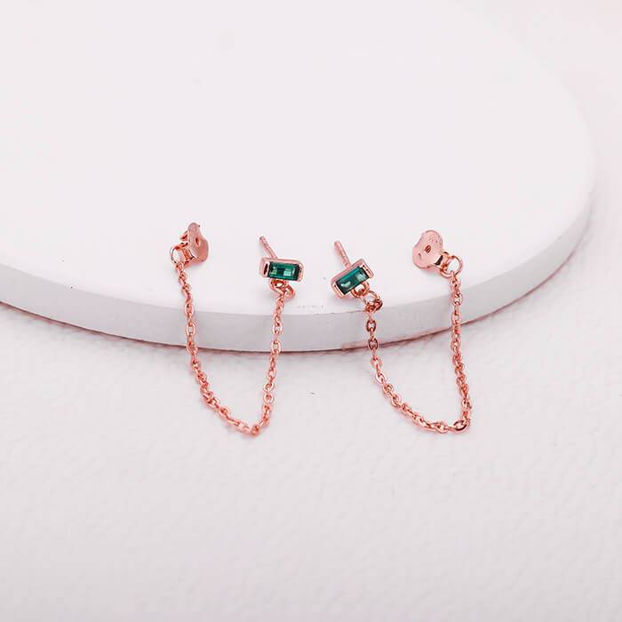 Rose Gold Divine Chain Earrings : ER0760