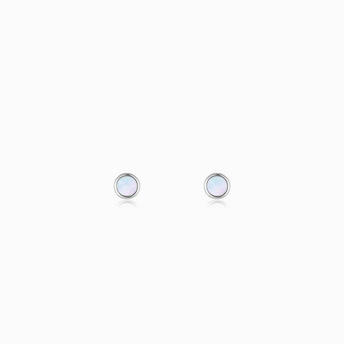 Silver Full Moon Studs : ER0772