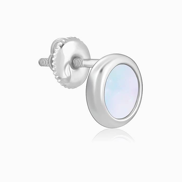 Silver Full Moon Studs : ER0772