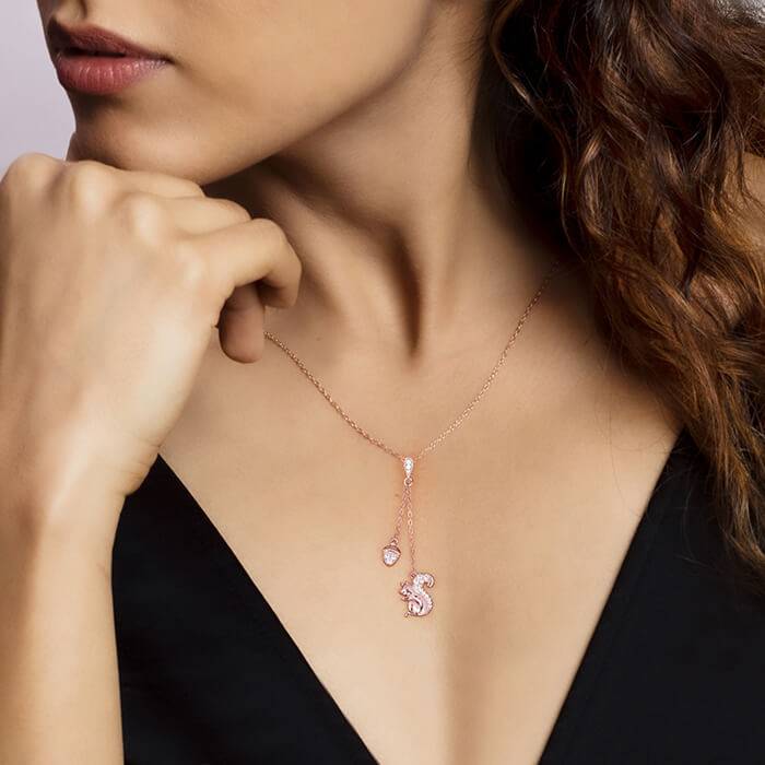Rose Gold Squirrel Love Set : ER0781PD0682