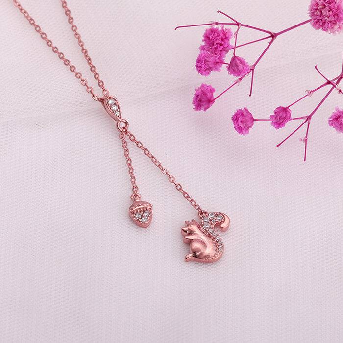 Rose Gold Squirrel Love Set : ER0781PD0682