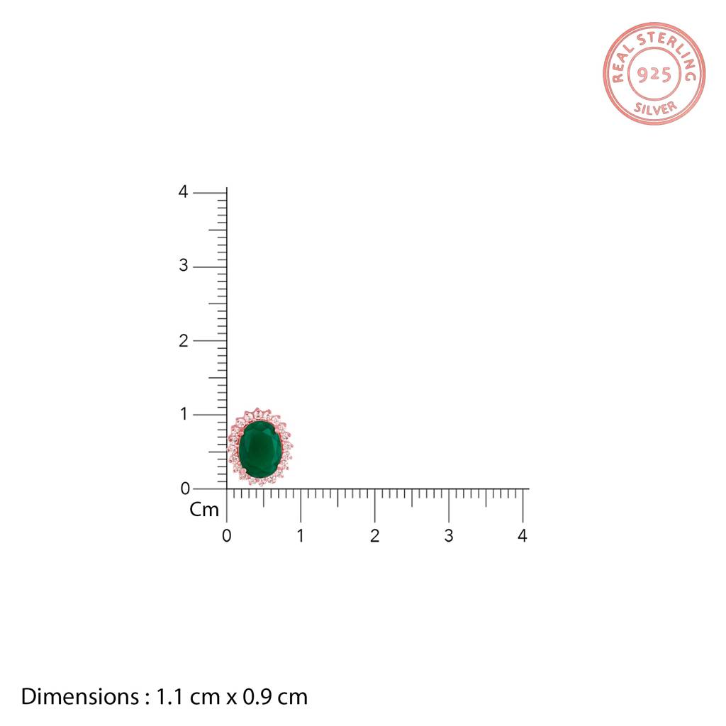Rose Gold Evergreen Halo Studs : ER0810