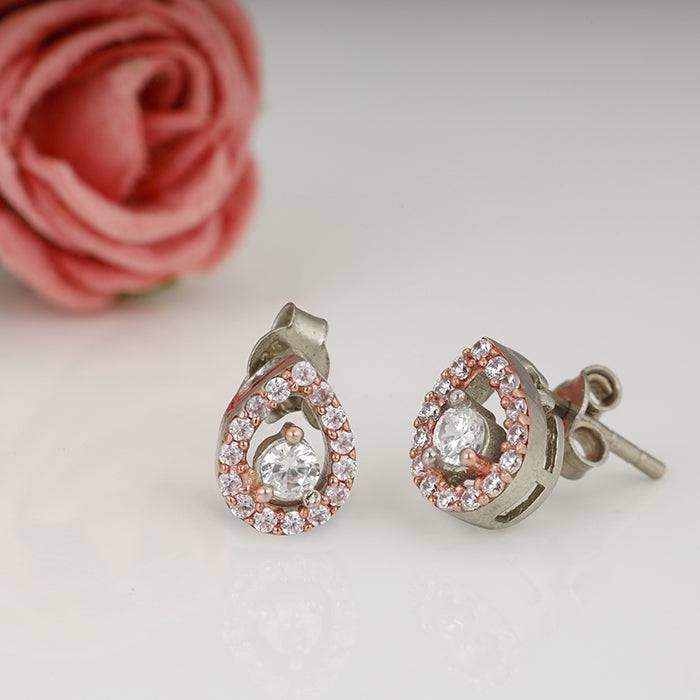 Rose Gold Drop Studs : ER0818