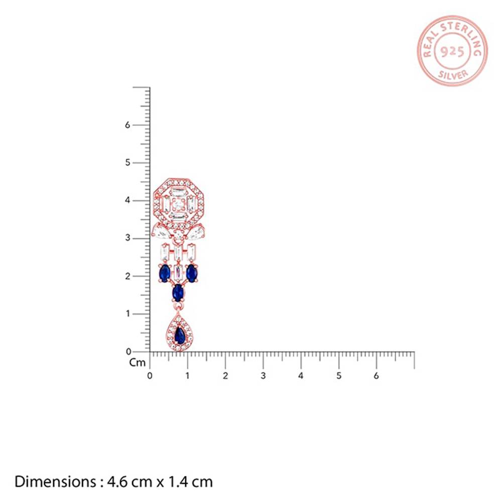 Giva 925 Rose Gold Bluestone Alley Earrings| Drops To Gift Women & Girls : ER0847