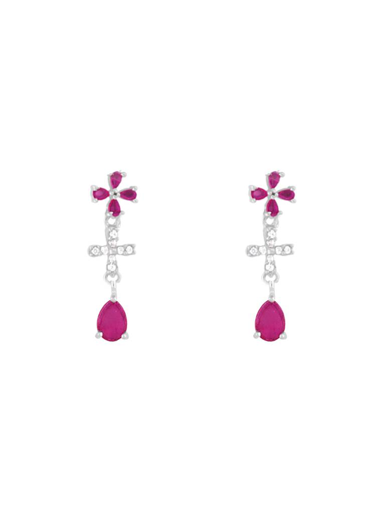 Giva 925 Sterling Silver Pink Periwinkle Earrings