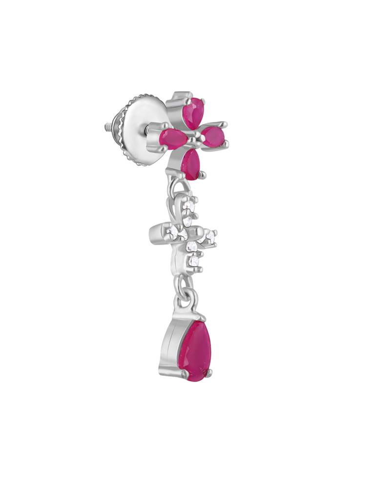 Giva 925 Sterling Silver Pink Periwinkle Earrings